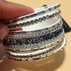 Adjustable leather cuff bracelet